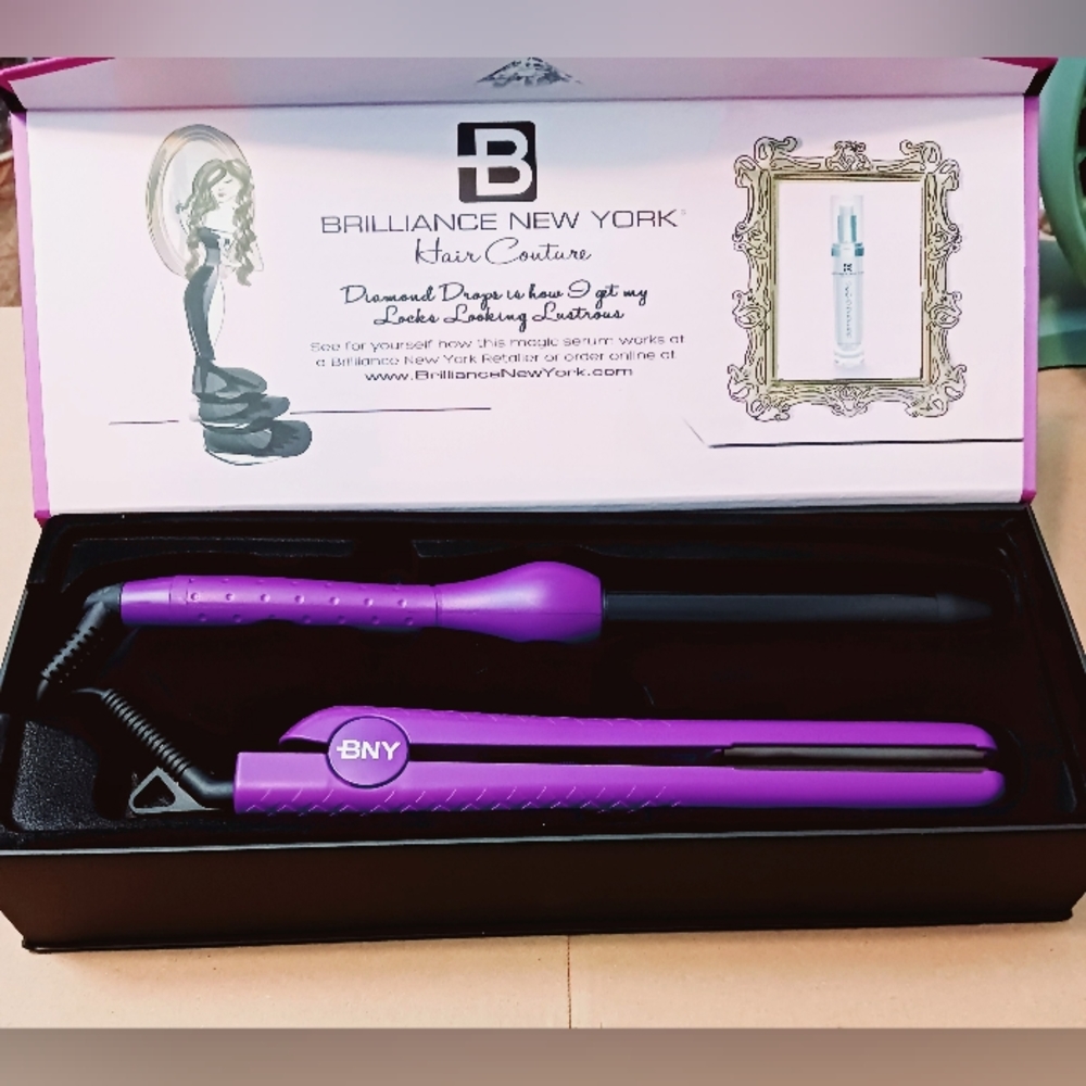 Brilliance New York Purple Duet Set 1.25" Flat Iron & 1" Curling Wand